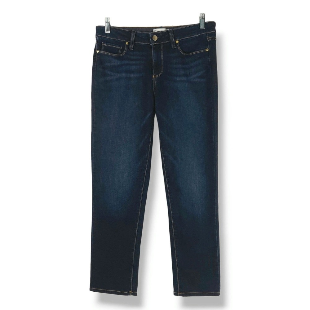 Paige Skyline Skinny Jeans Mid Rise Surface Dark Wash‎ Ankle Crop Stretch 30 - Picture 2 of 10